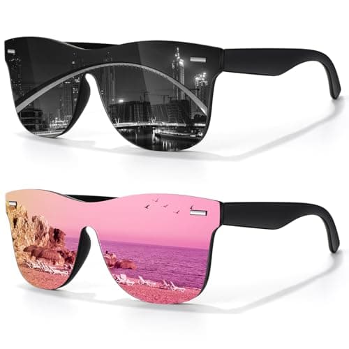LINVO One-Piece Rimless Mirrored