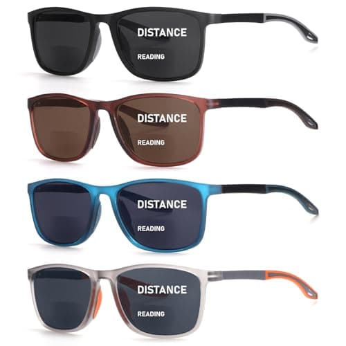 BLOEXCLU Bifocal Sun Readers, 4-Pack (+2.5)